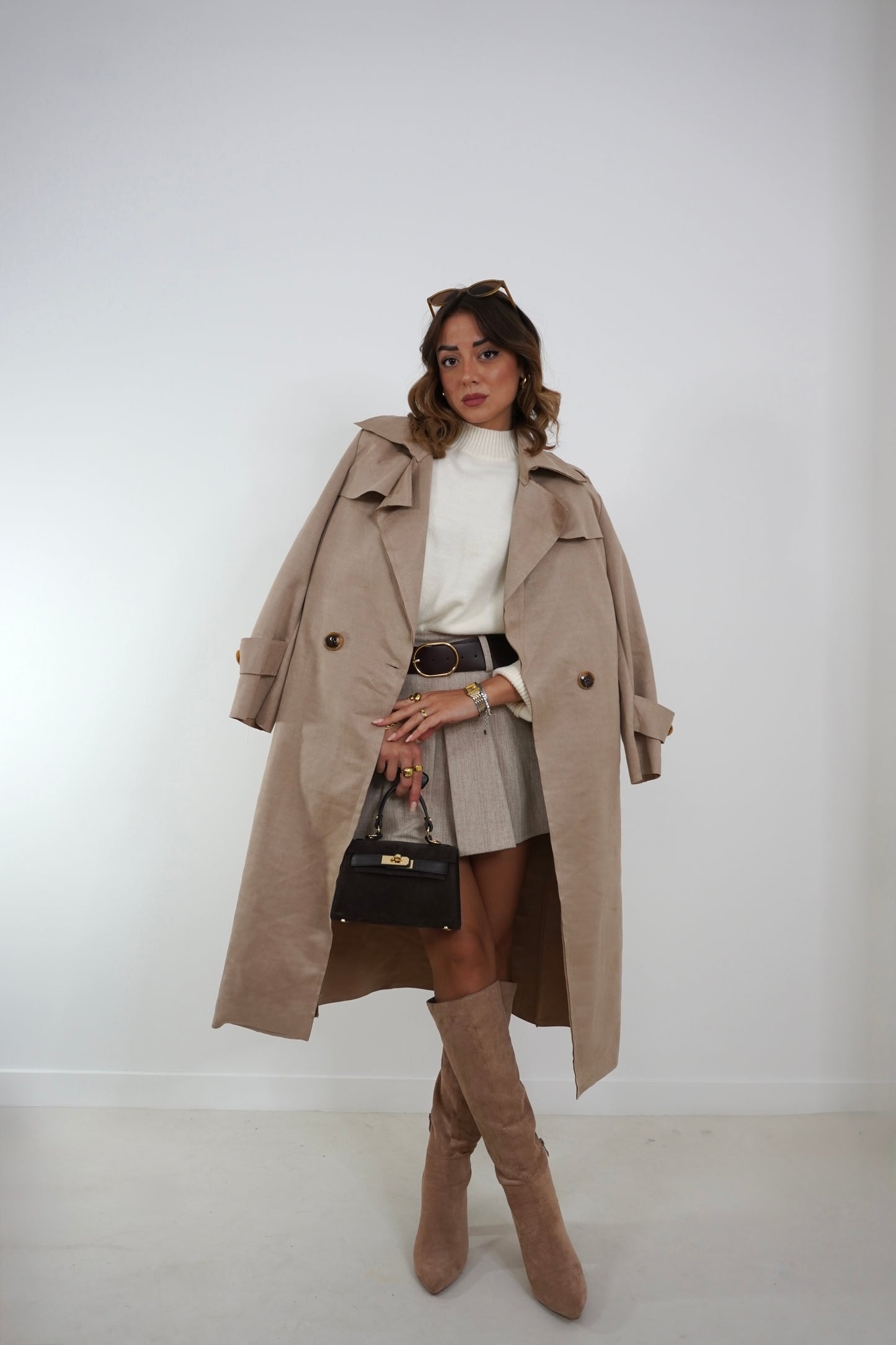 Trench in suede