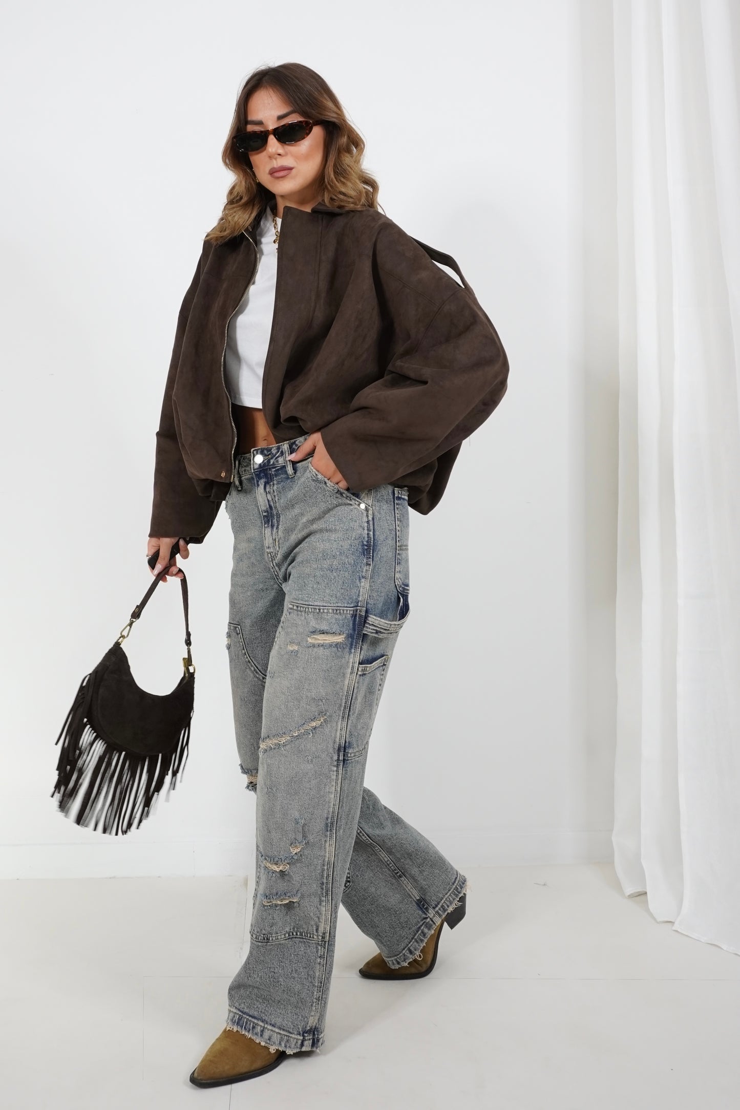 Jeans baggy sabbiato 3593