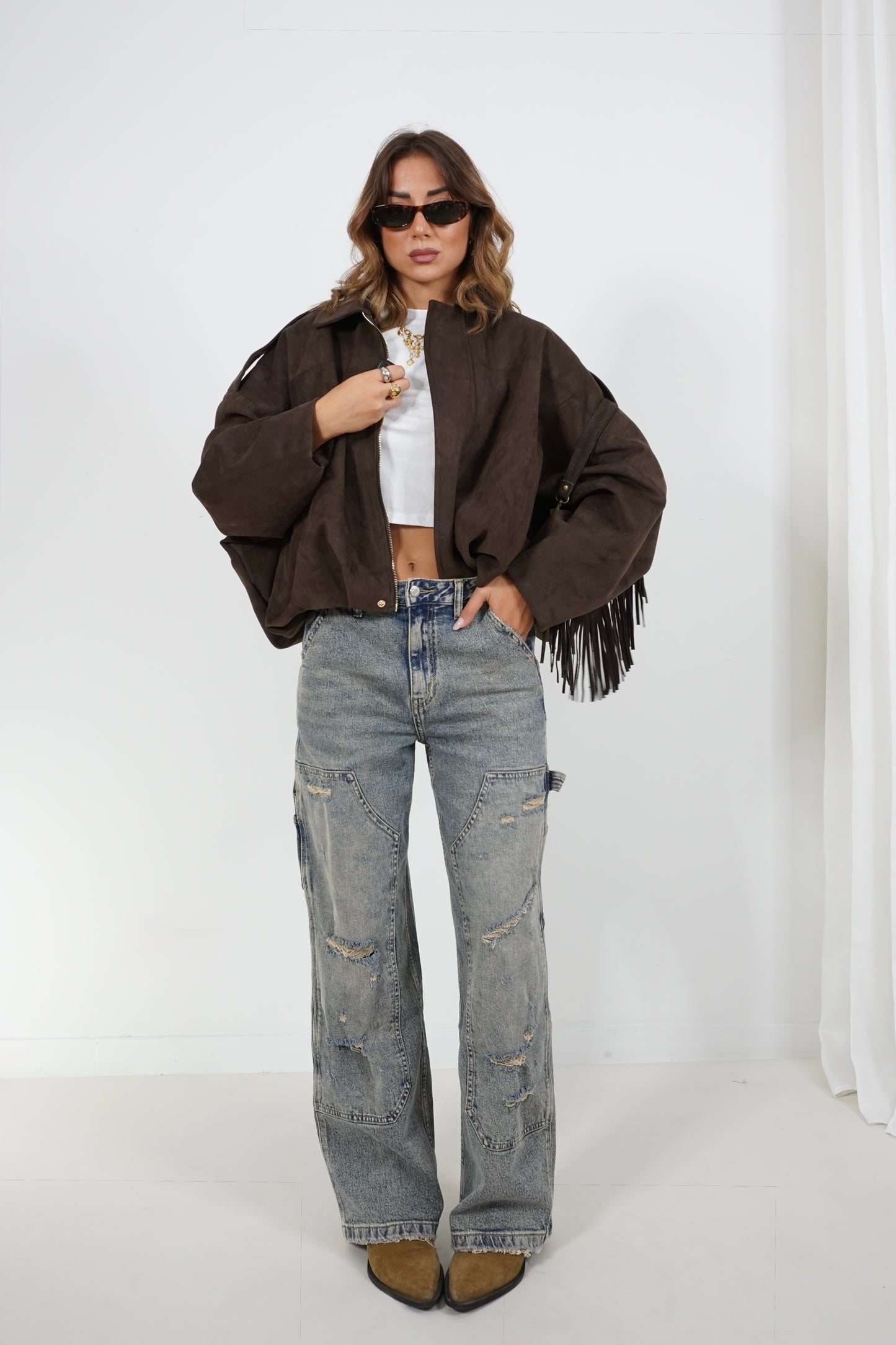 Jeans baggy sabbiato 3593