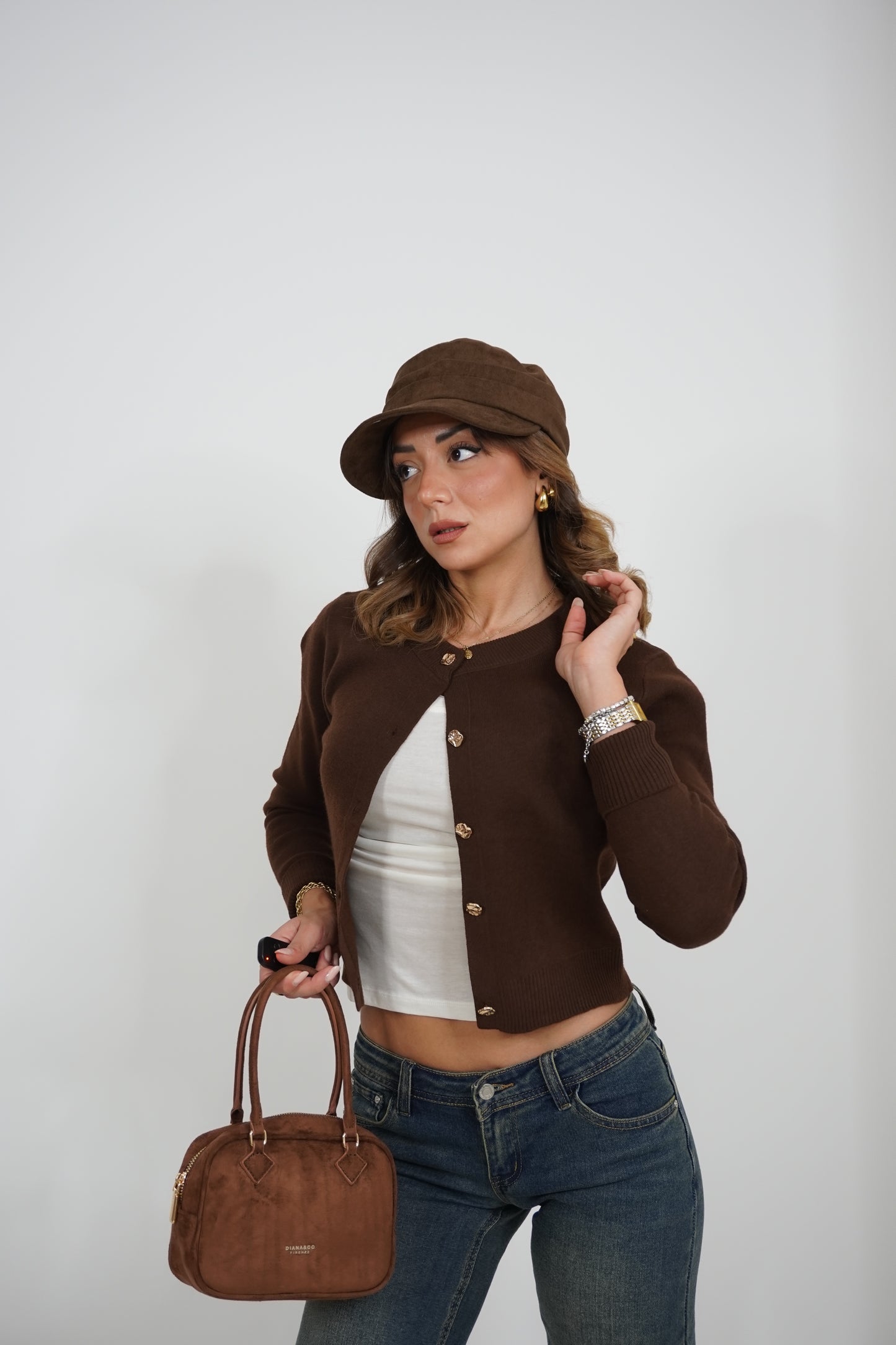 Cardigan bottoni gold