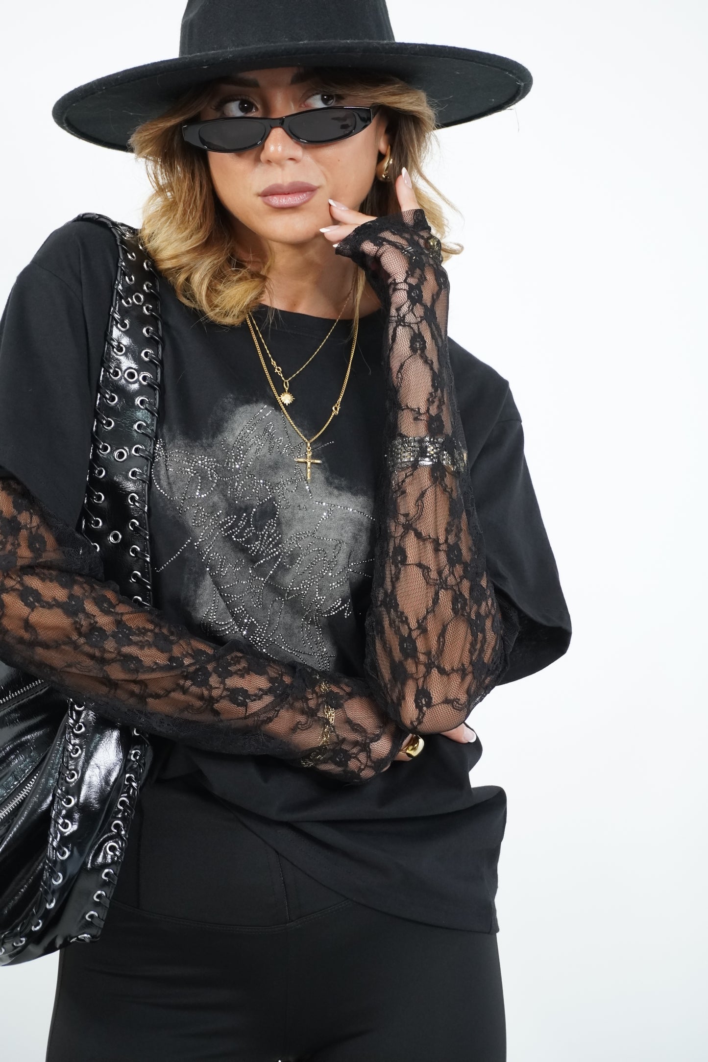 T-shirt pizzo&strass