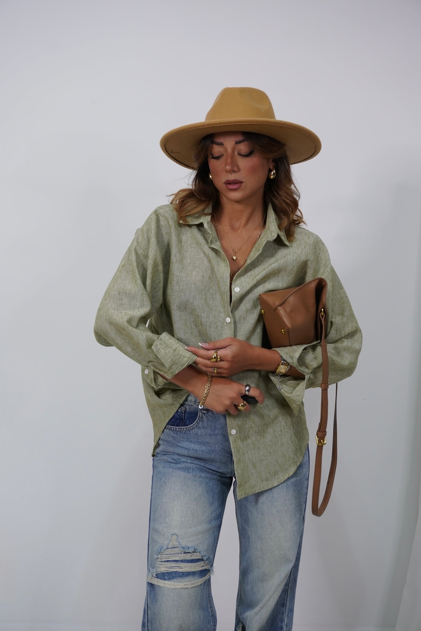 Camicia basic mélange