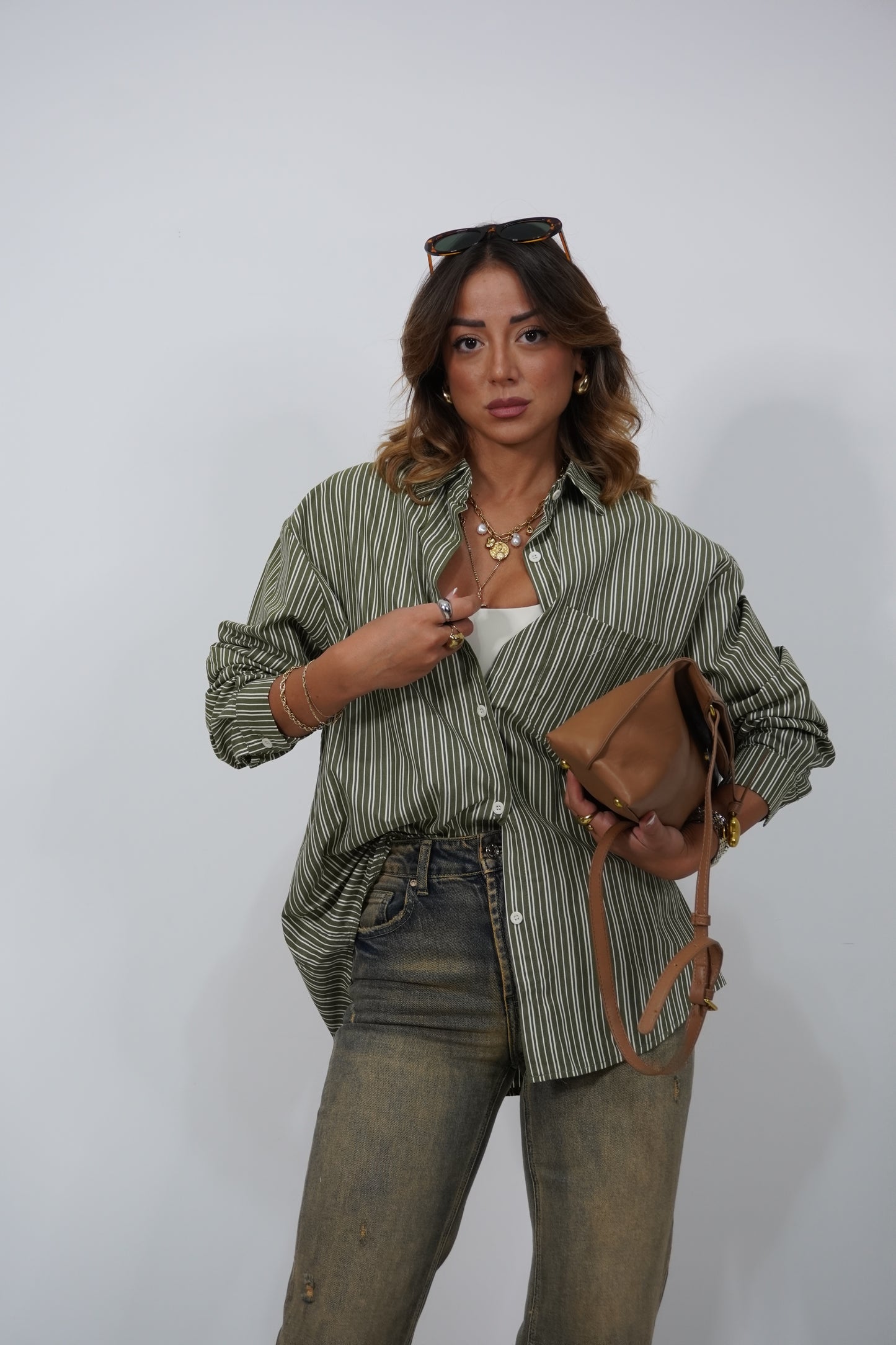 Camicia a righe over