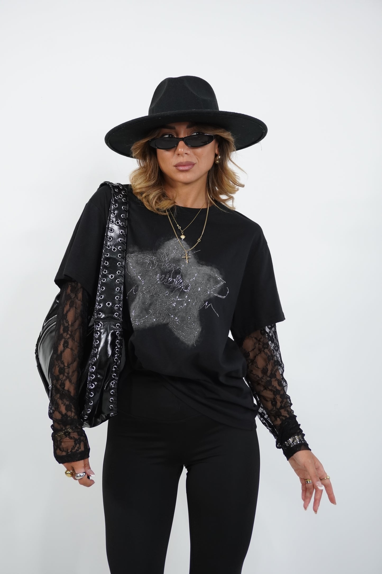 T-shirt pizzo&strass