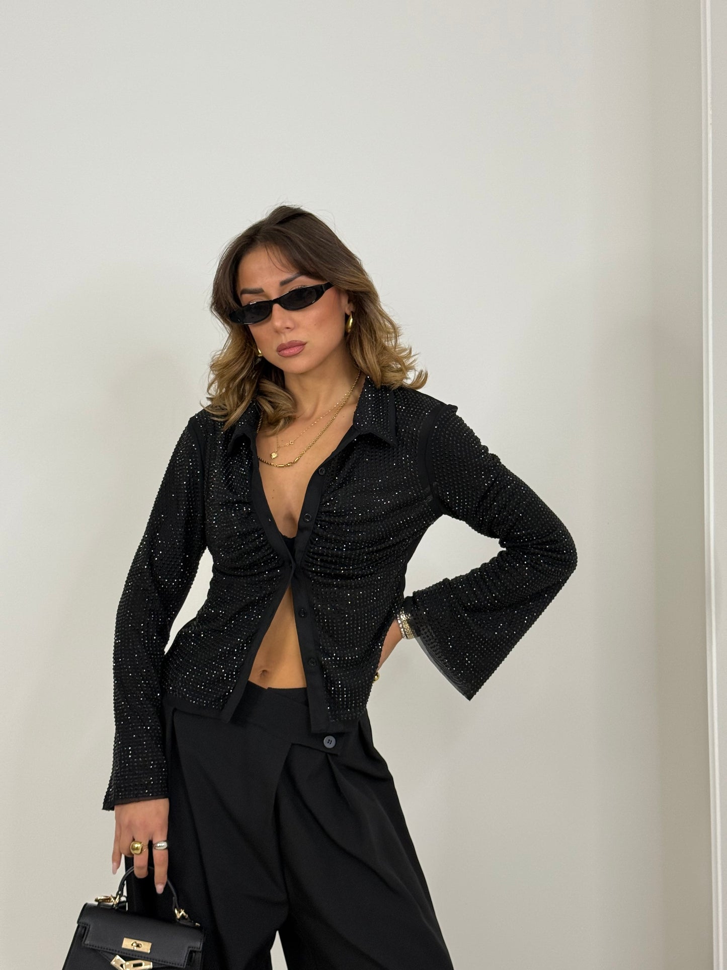 Camicia STRASS all over