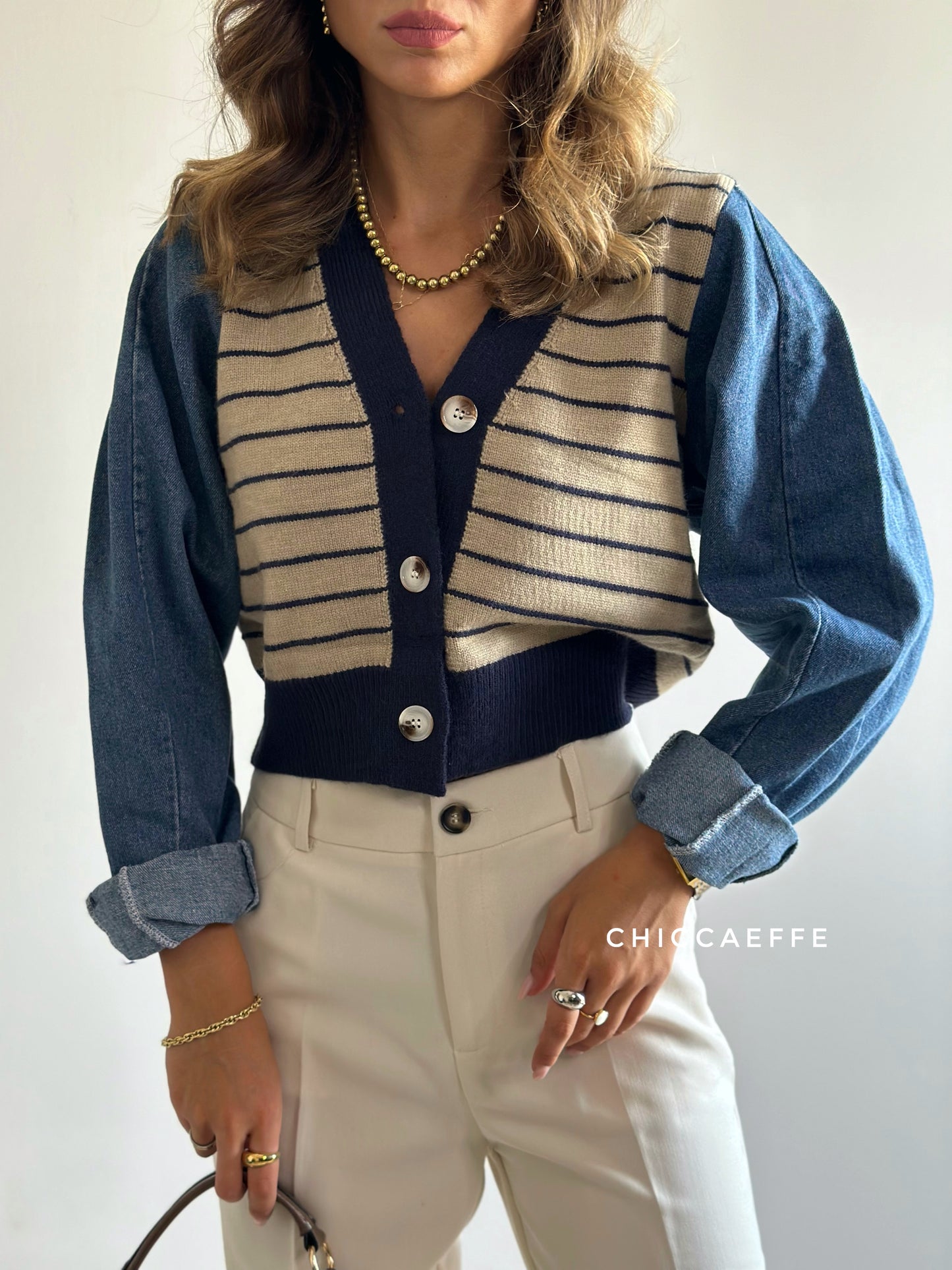 Cardigan COMBINATO denim