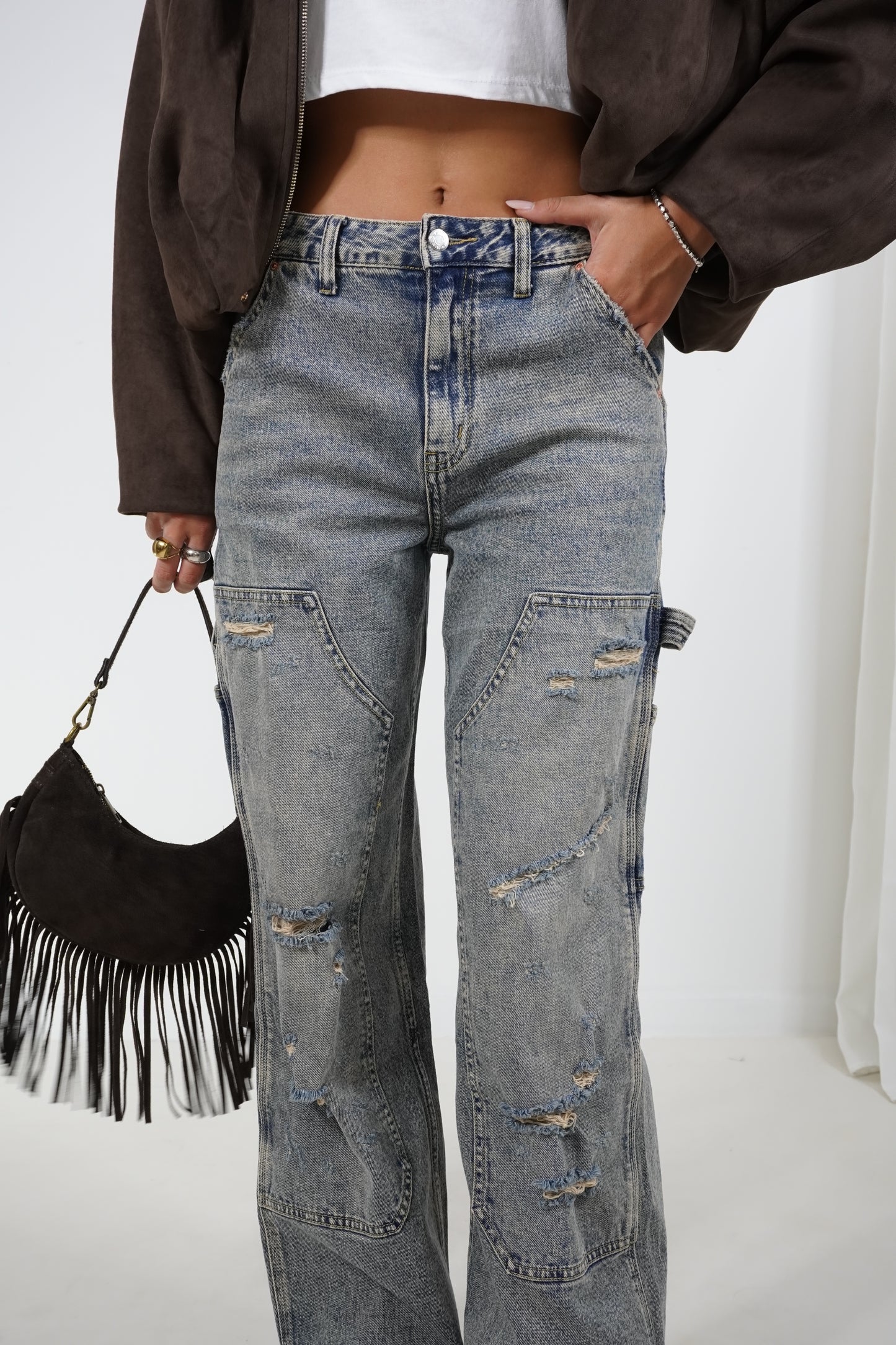 Jeans baggy sabbiato 3593