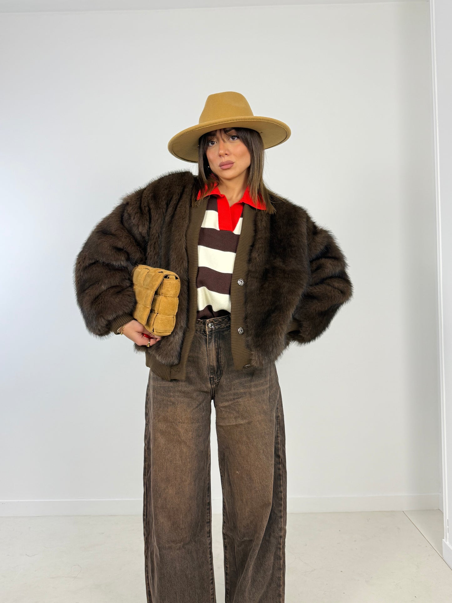 Pelliccia finta cardigan 80239