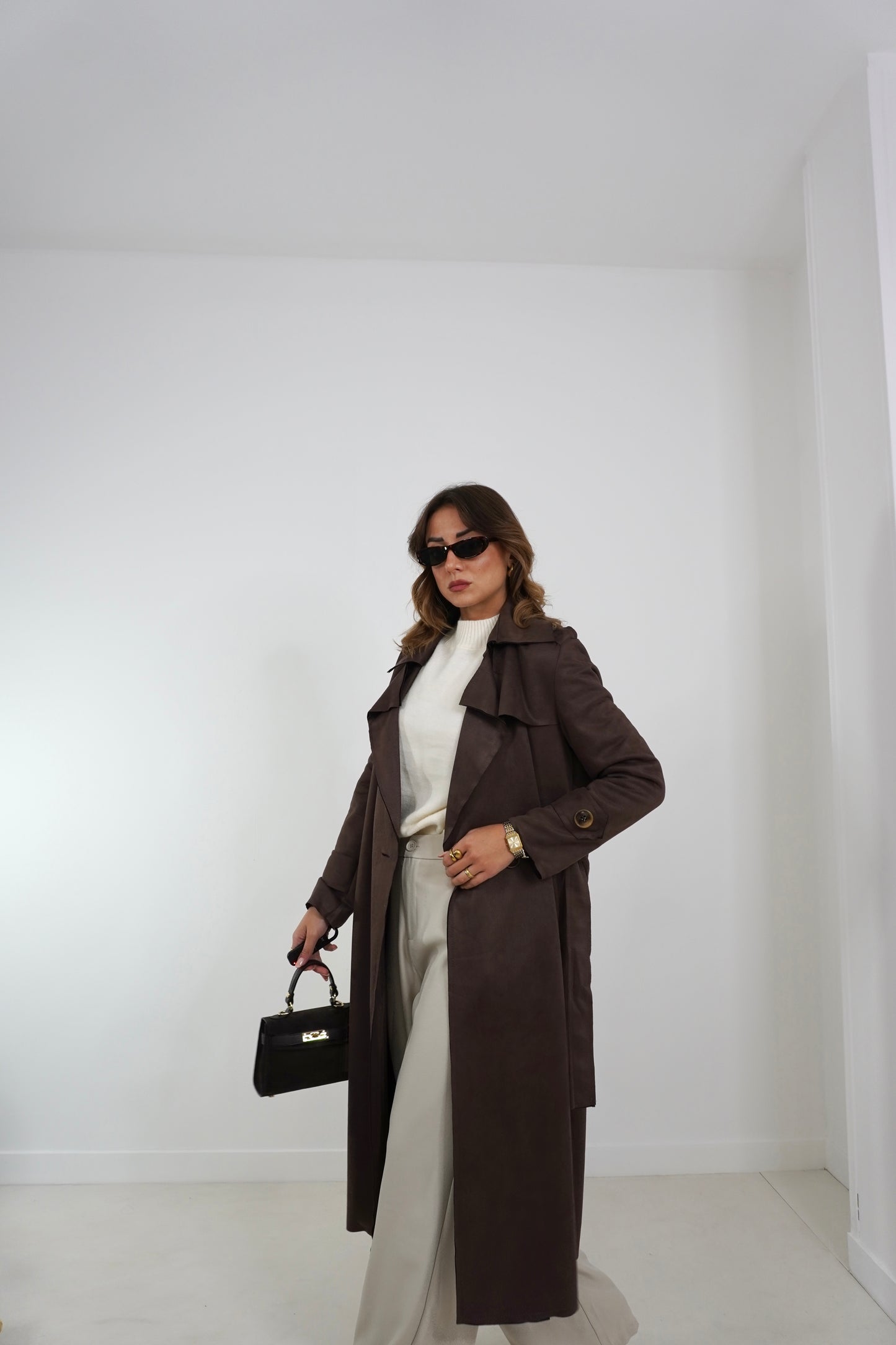 Trench in suede