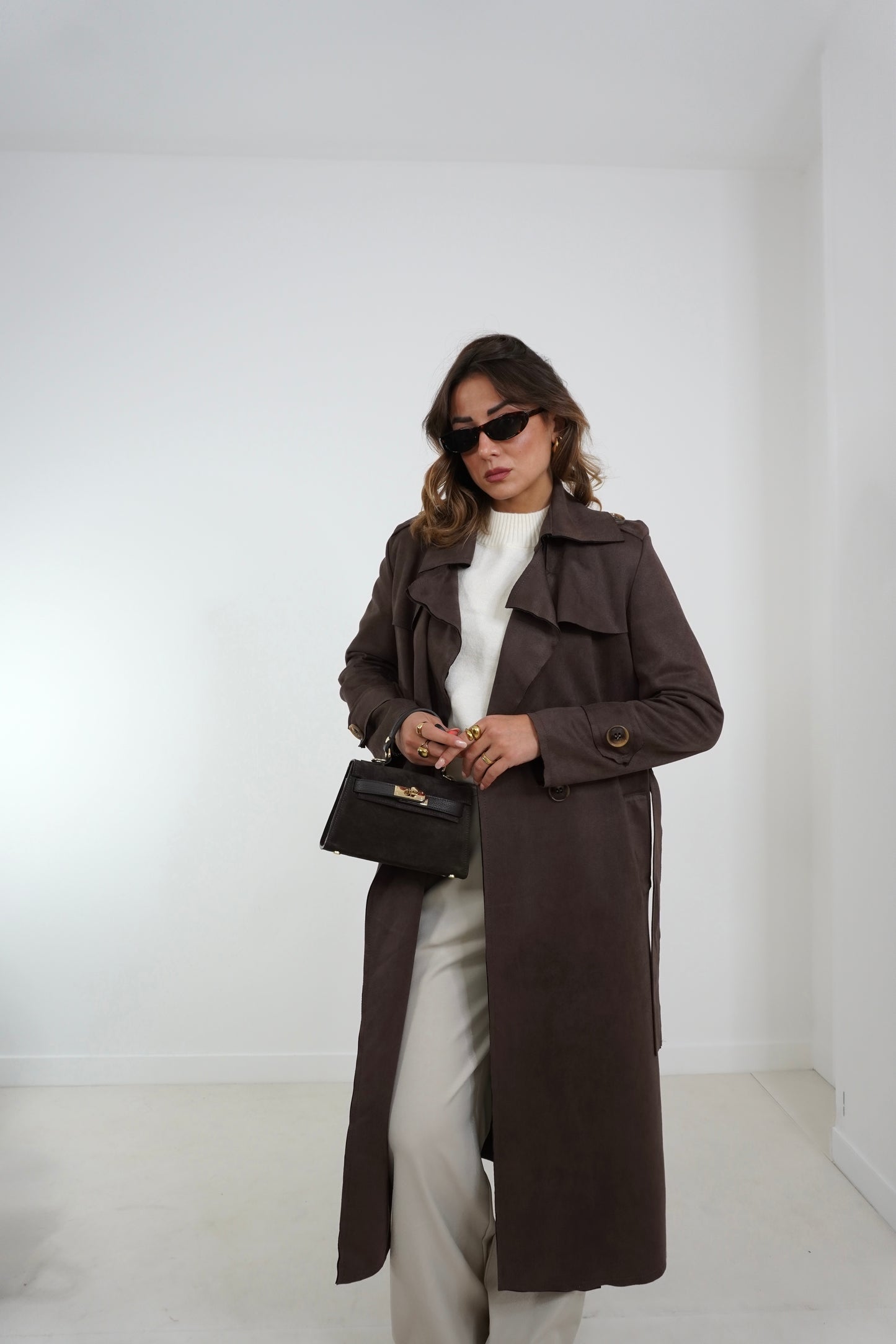 Trench in suede