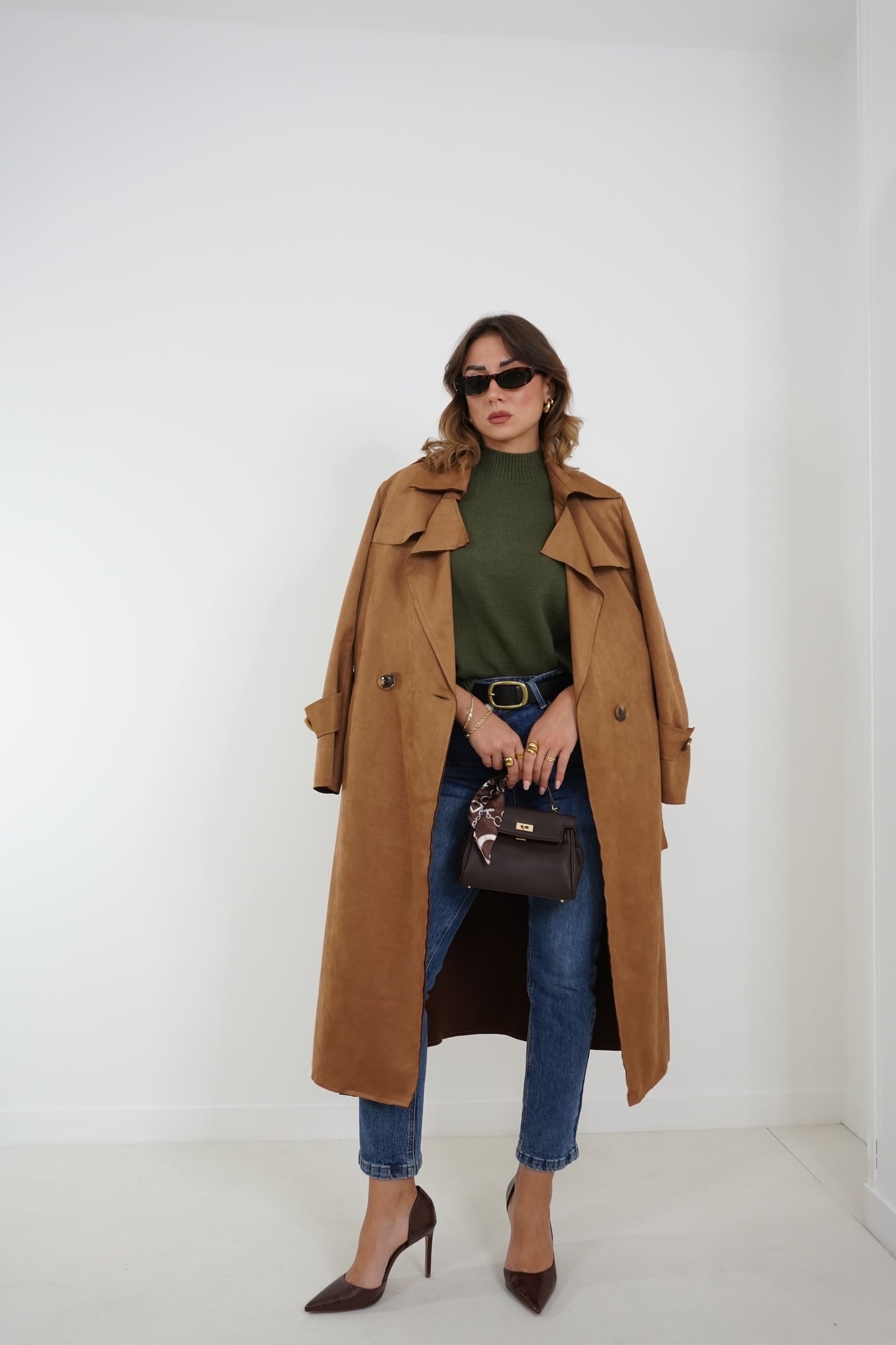 Trench in suede