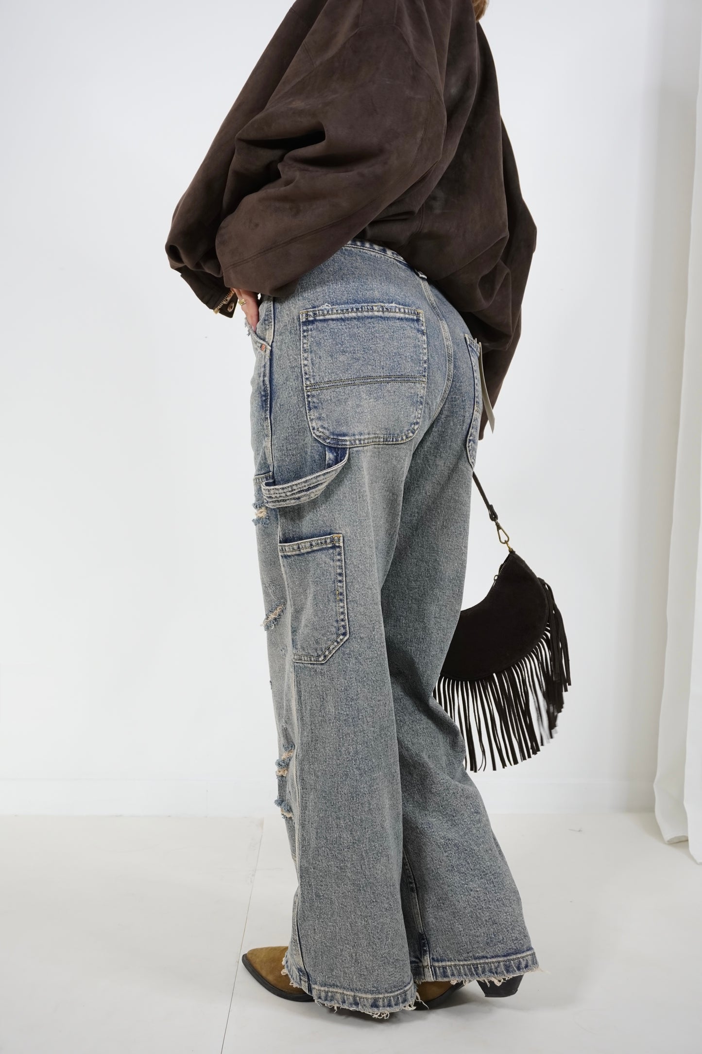 Jeans baggy sabbiato 3593