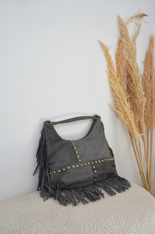 Borsa borchie e frange D3700