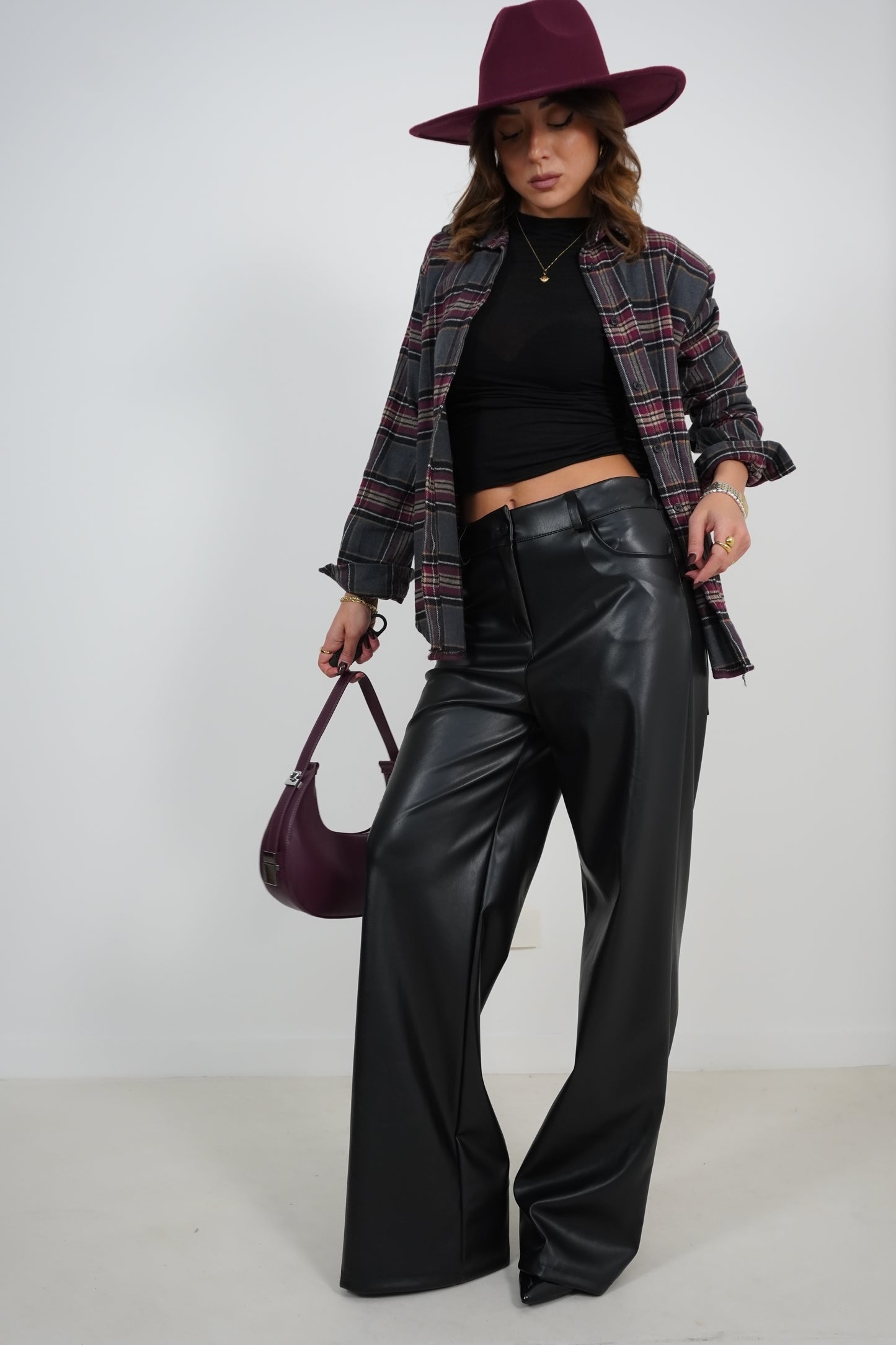 Pantalone pelle baggy 18060