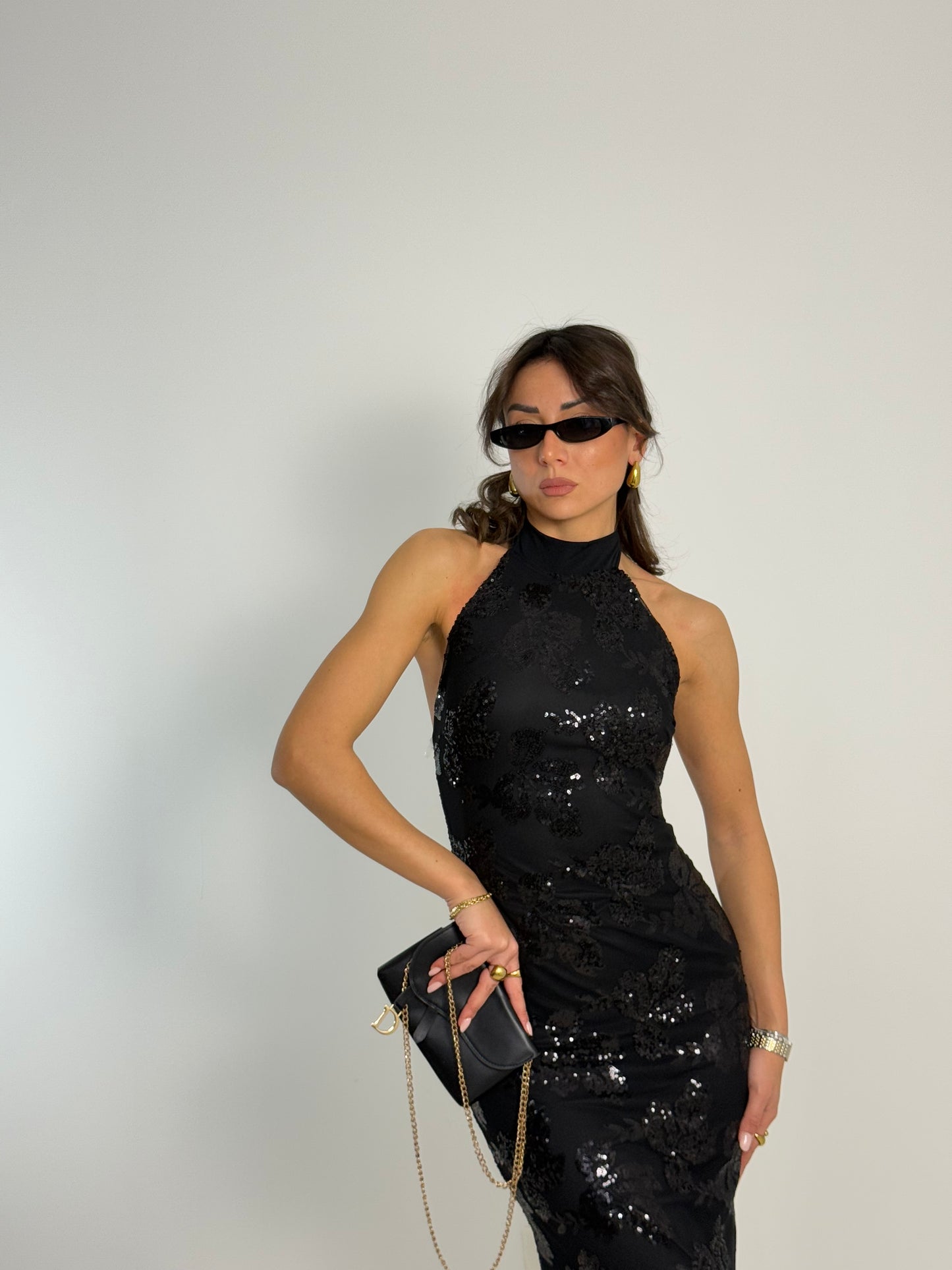 Abito halter SEQUIN LACE