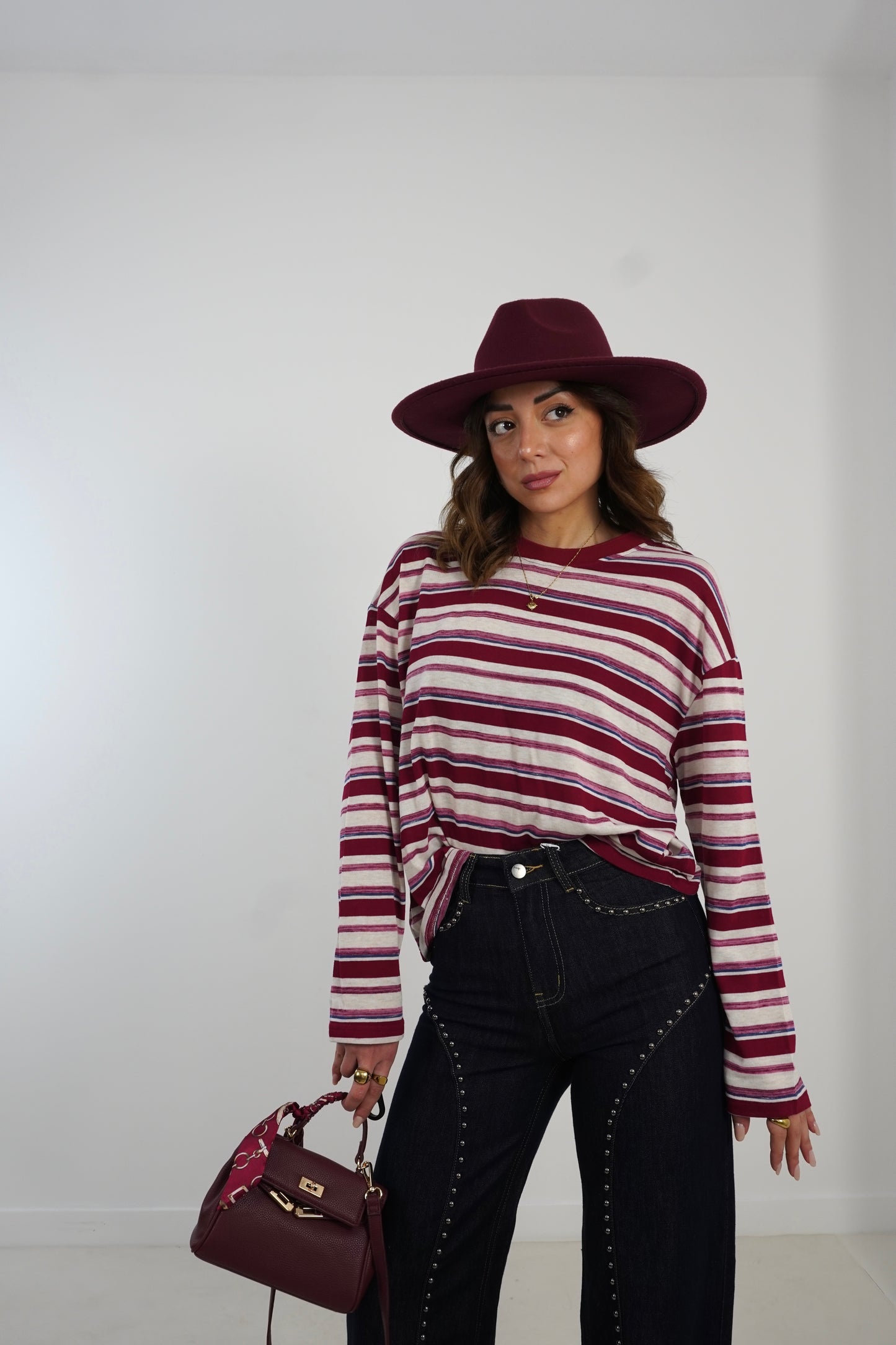 Maglia girocollo righe D67423