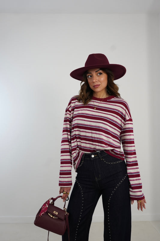 Maglia girocollo righe D67423