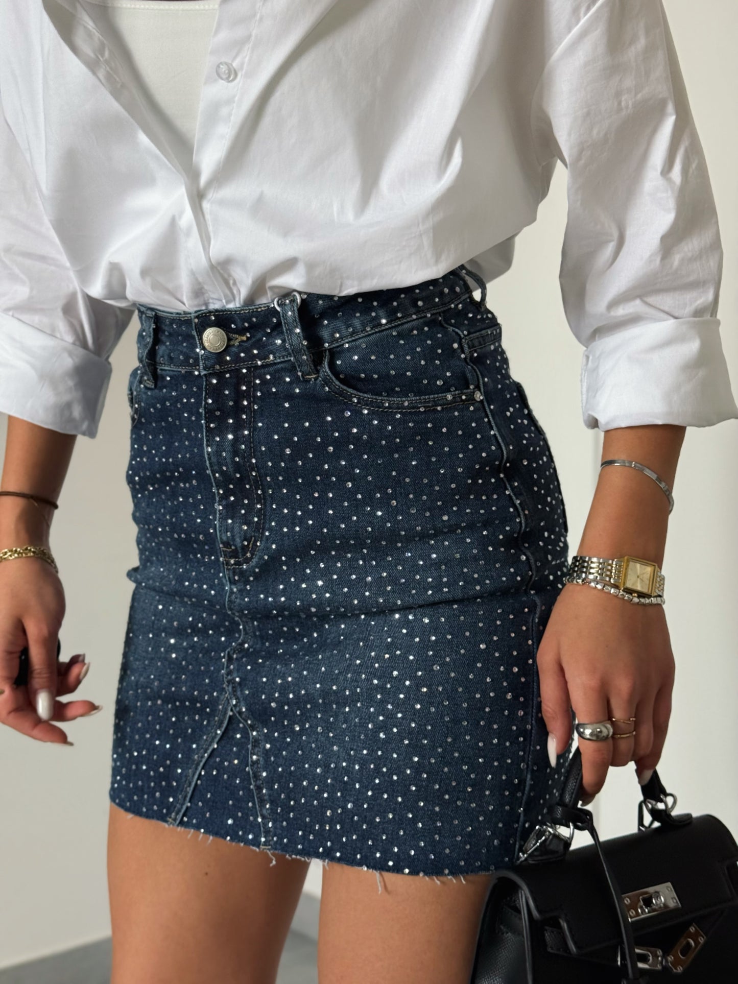 Gonna denim STRASS