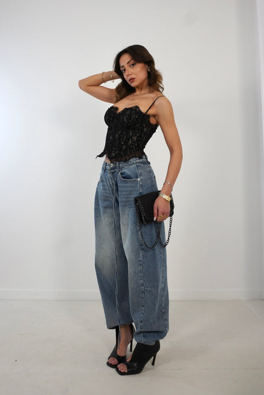 Jeans BALLOON cinturino SS-A3458