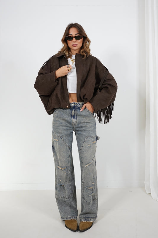 Jeans baggy sabbiato 3593