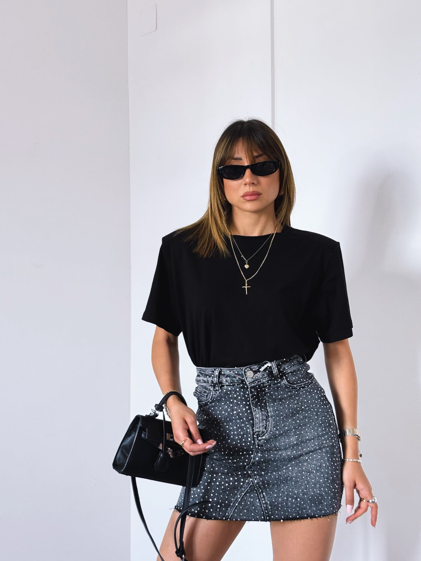 Gonna denim STRASS