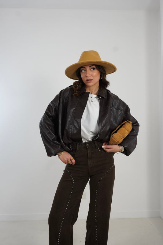 Giacca bomber pelle martellata YMC028