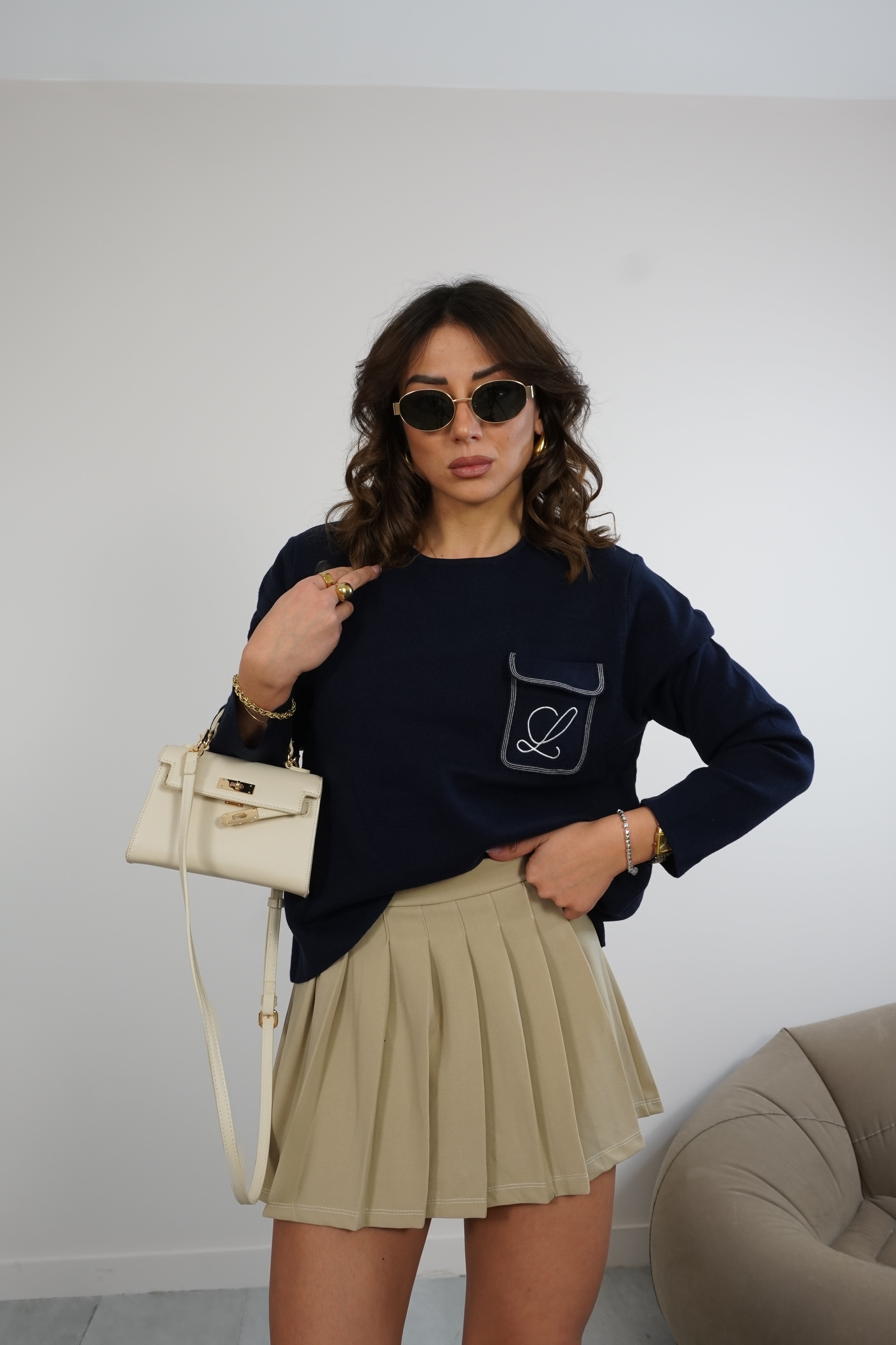 Gonna a pieghe culotte