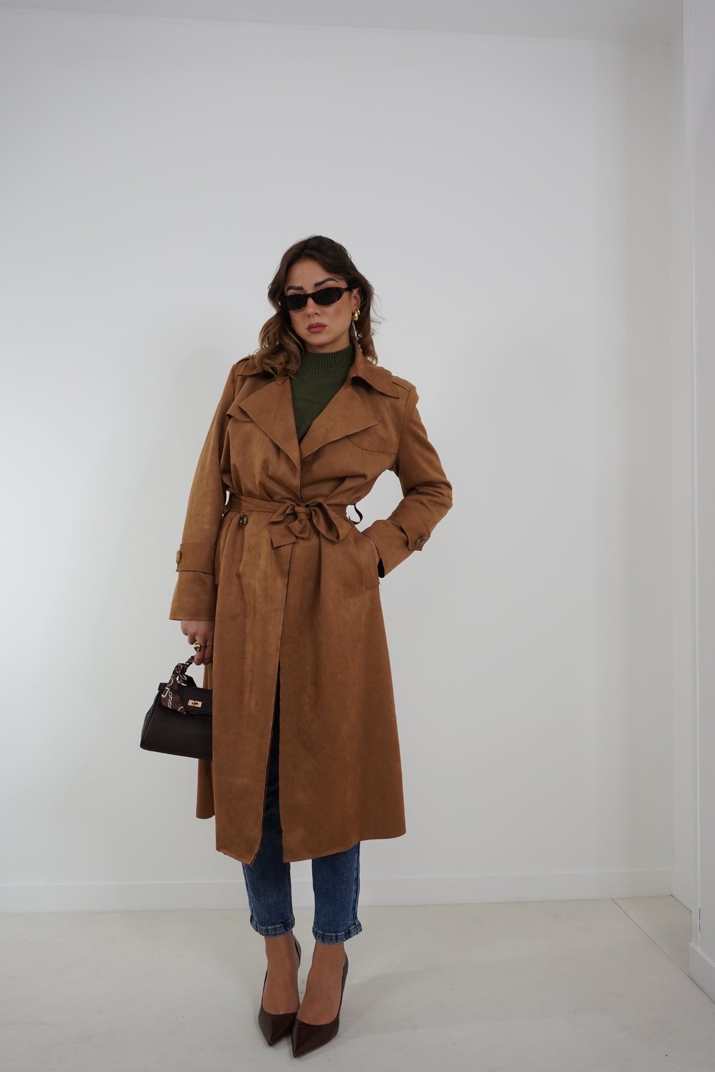 Trench in suede