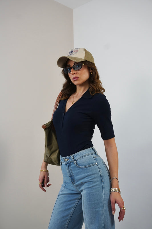 Body polo scollo a V G66270#