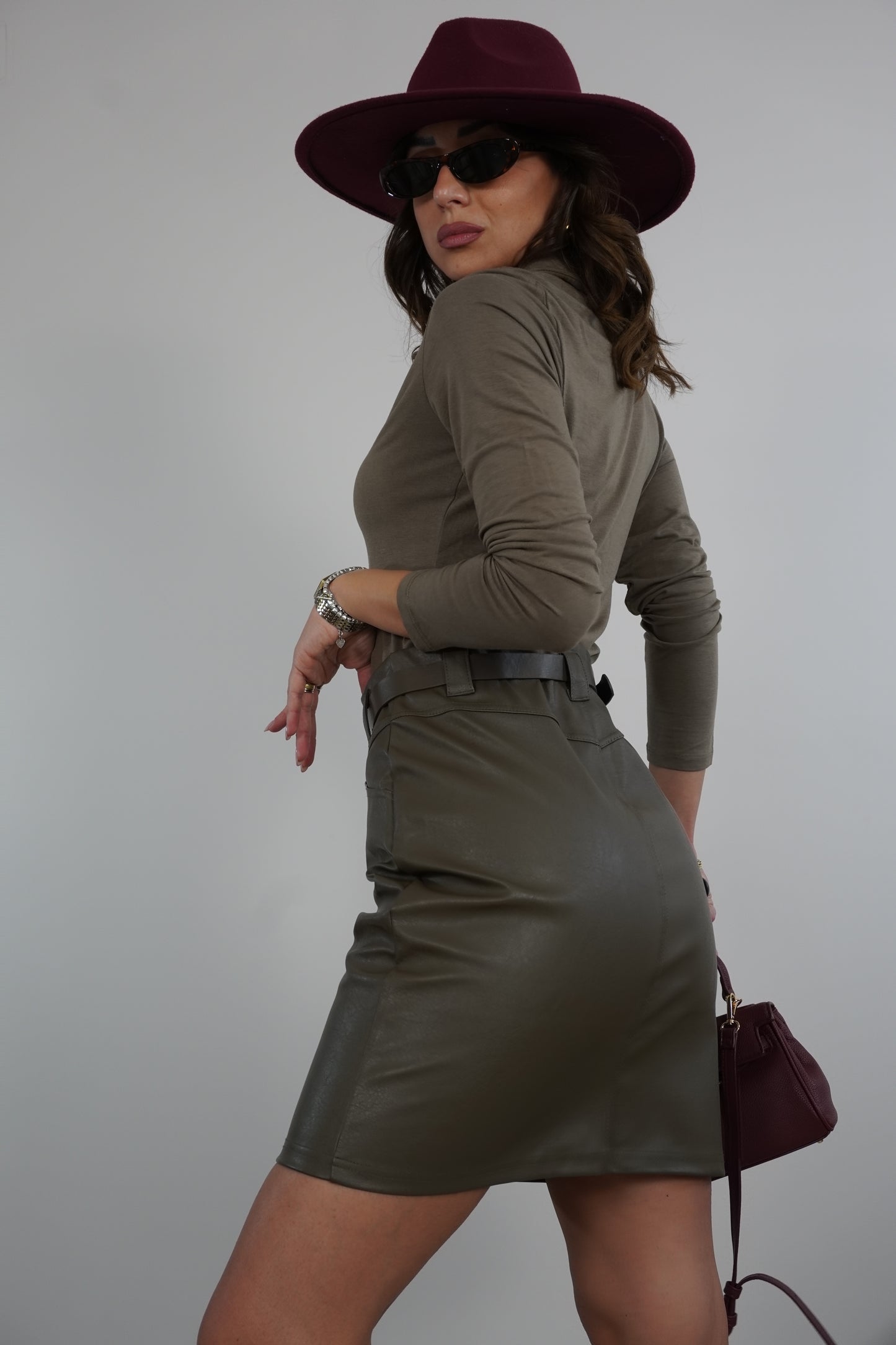 Gonna tubino con cintura 15562