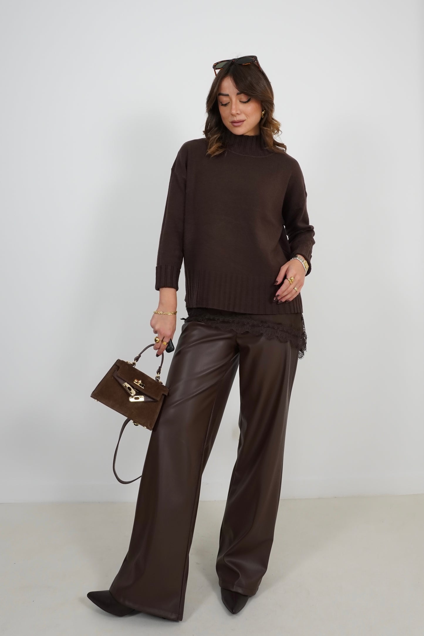 Pantalone pelle baggy 18060