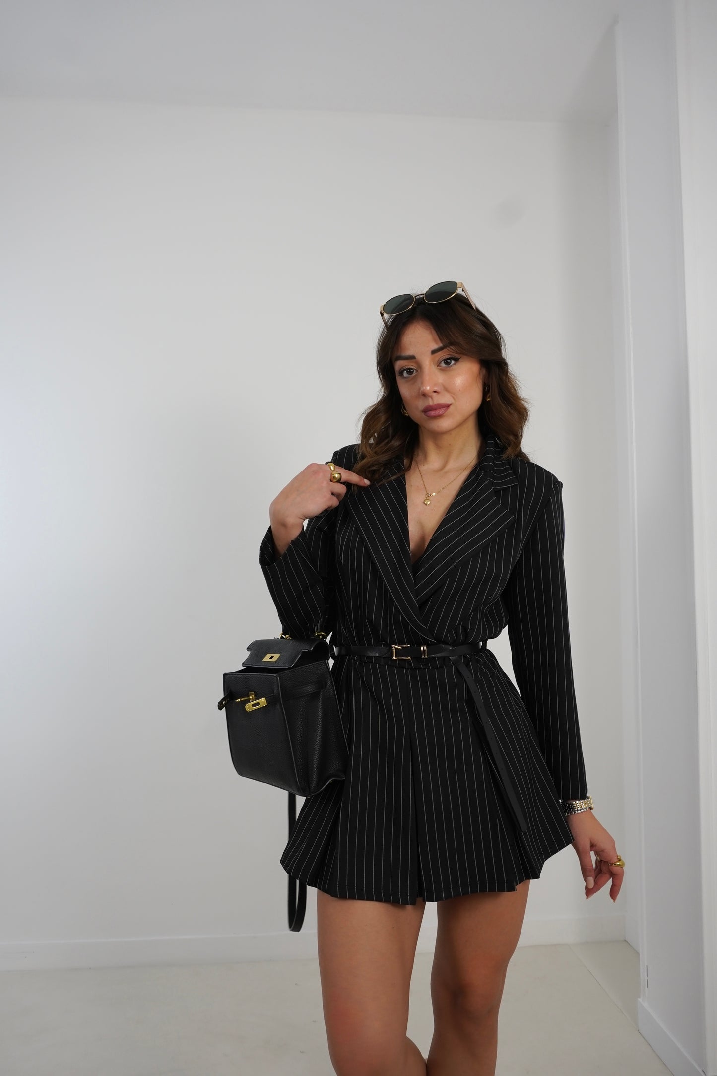 Tutina effetto blazer gessato 45815