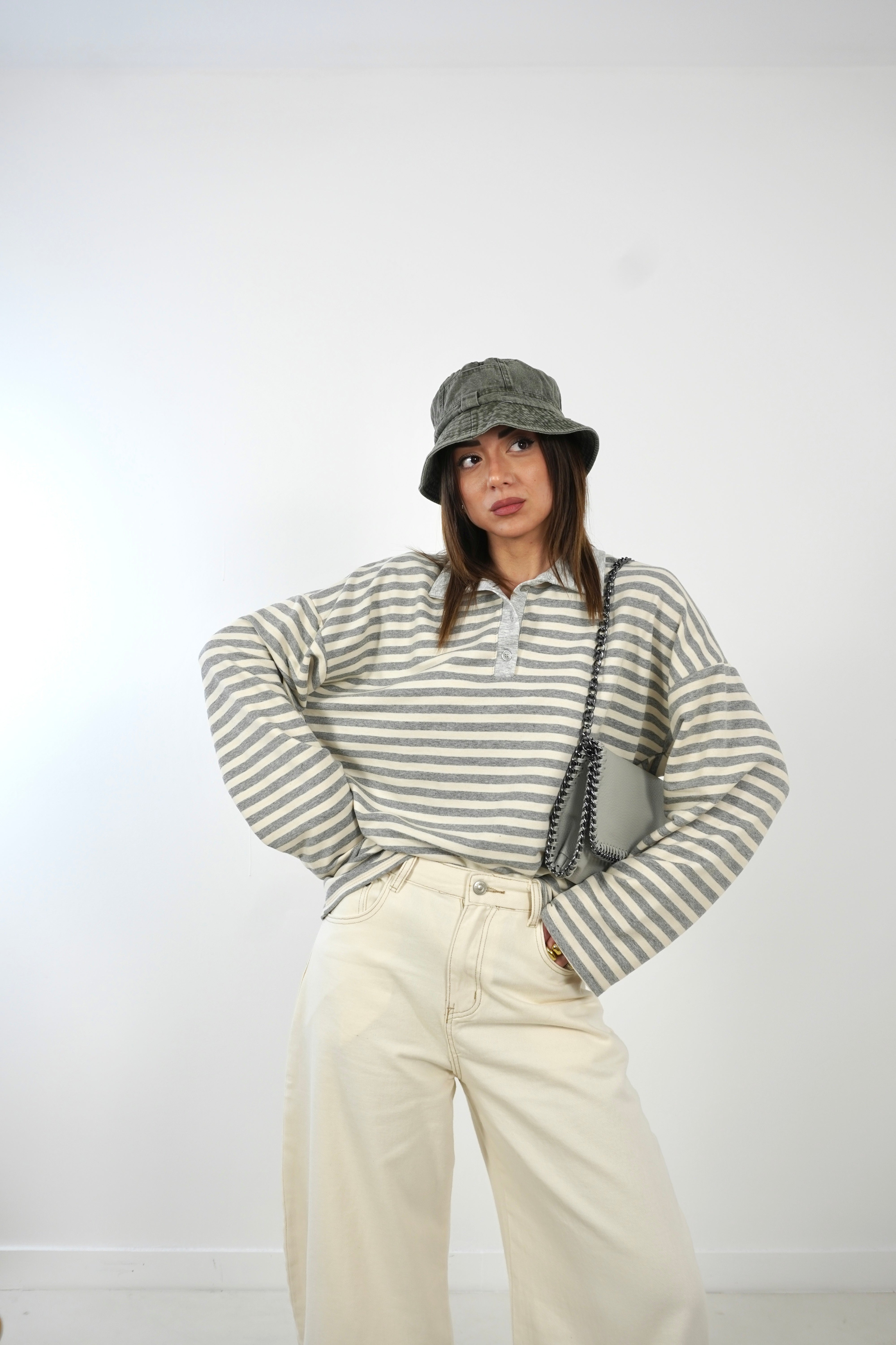 Felpa POLO a righe 72042