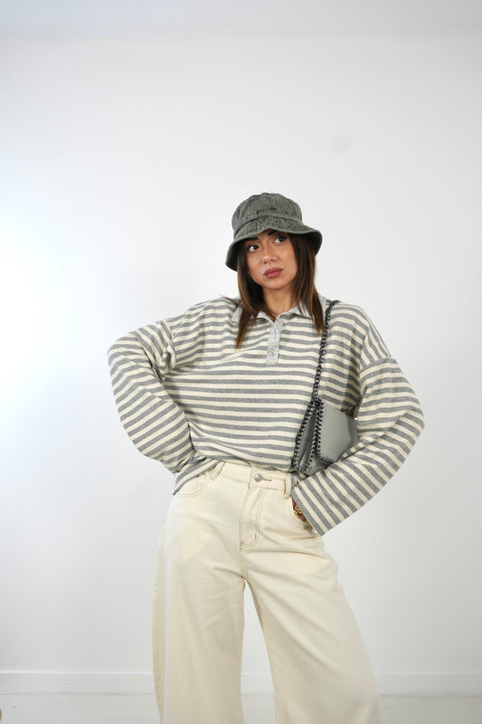 Felpa POLO a righe 72042