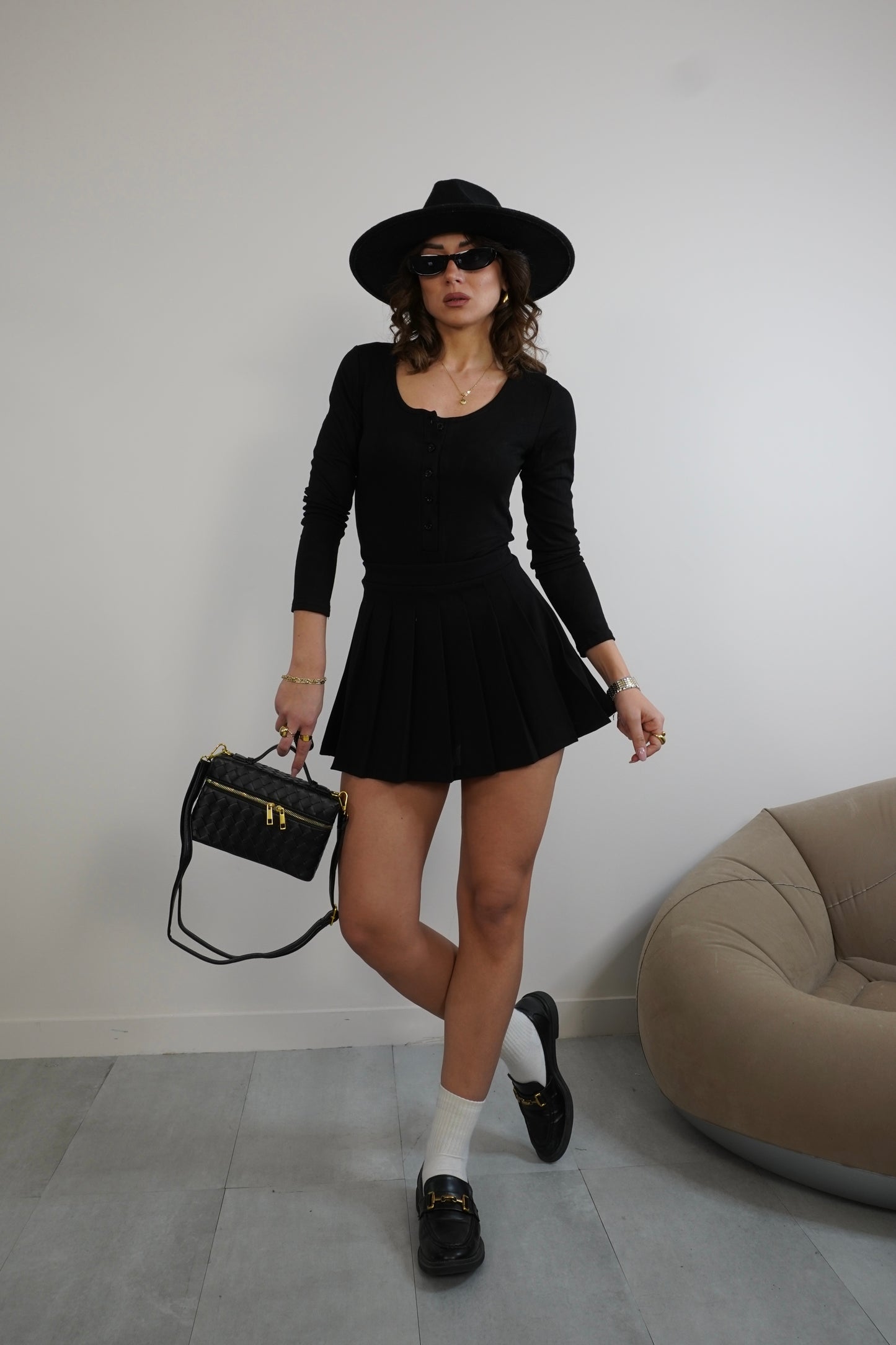 Gonna a pieghe culotte