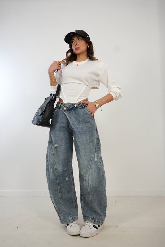 Jeans BALLOON asimmetrico YW1587