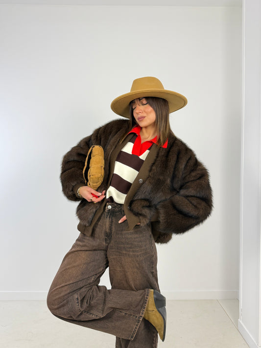 Pelliccia finta cardigan 80239