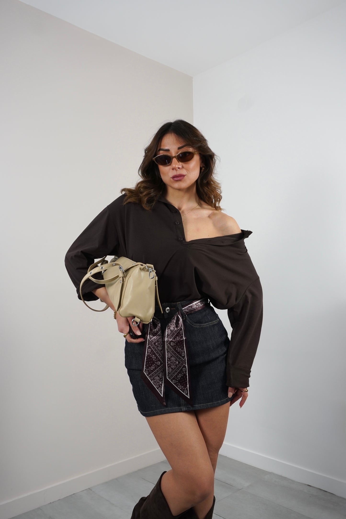 Maglia Henley con spalline