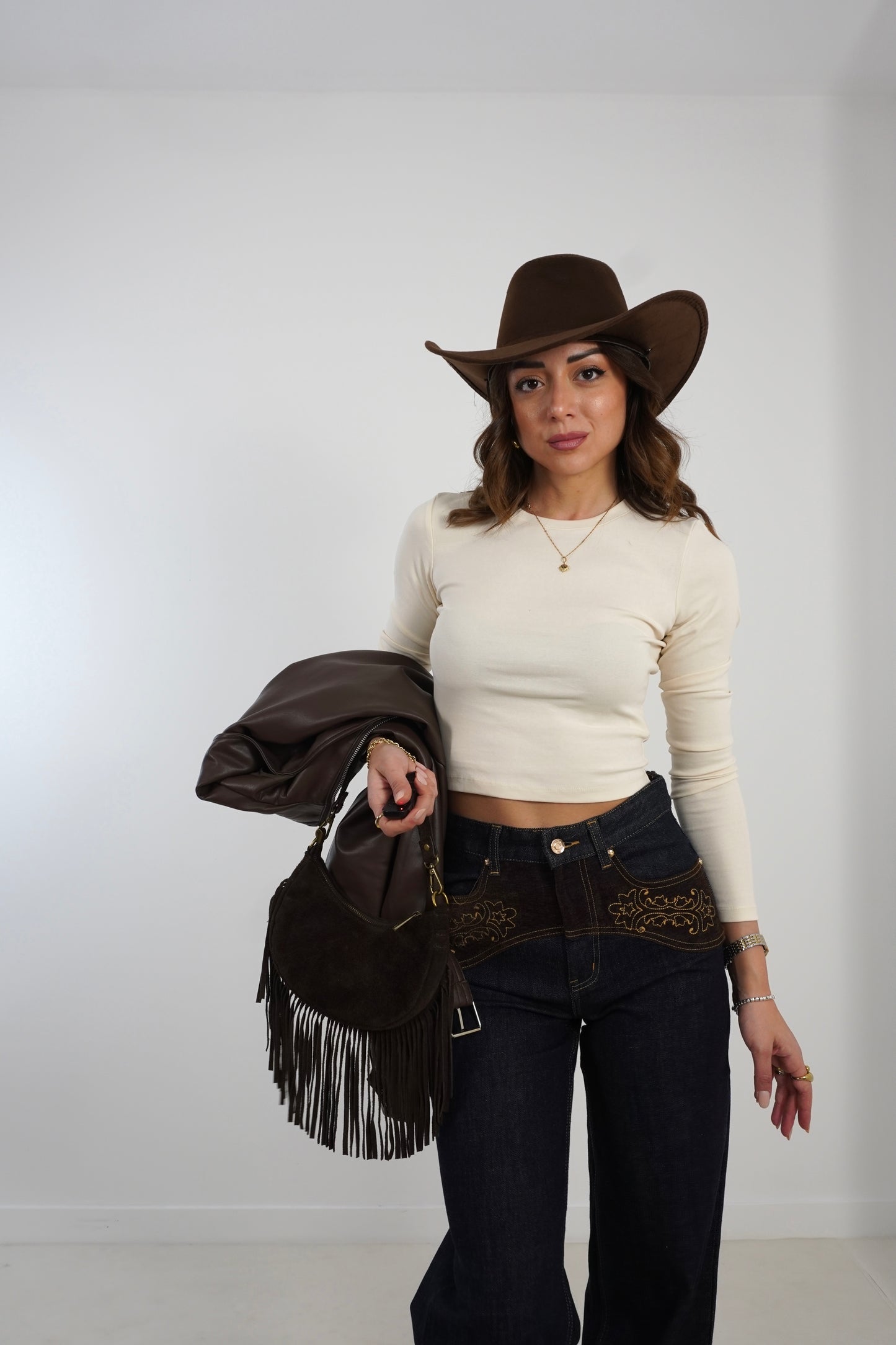 Crop top manica lunga Z7728