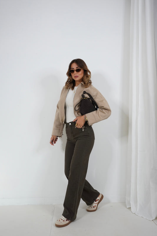 Jeans bootcut marrone 70573