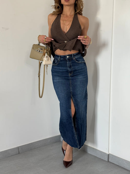 Gonna longuette denim H3220