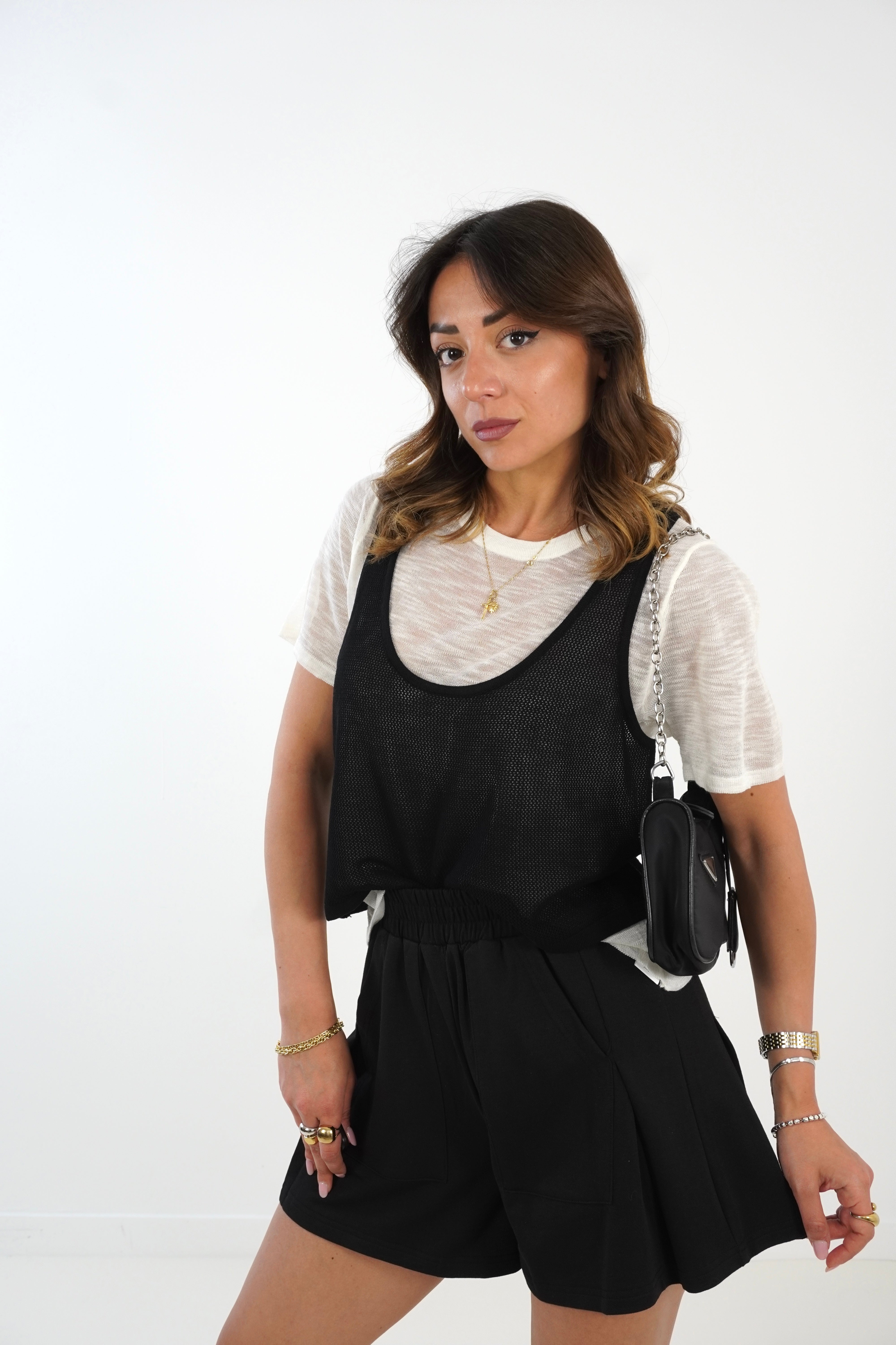 T-shirt con canotta 11016