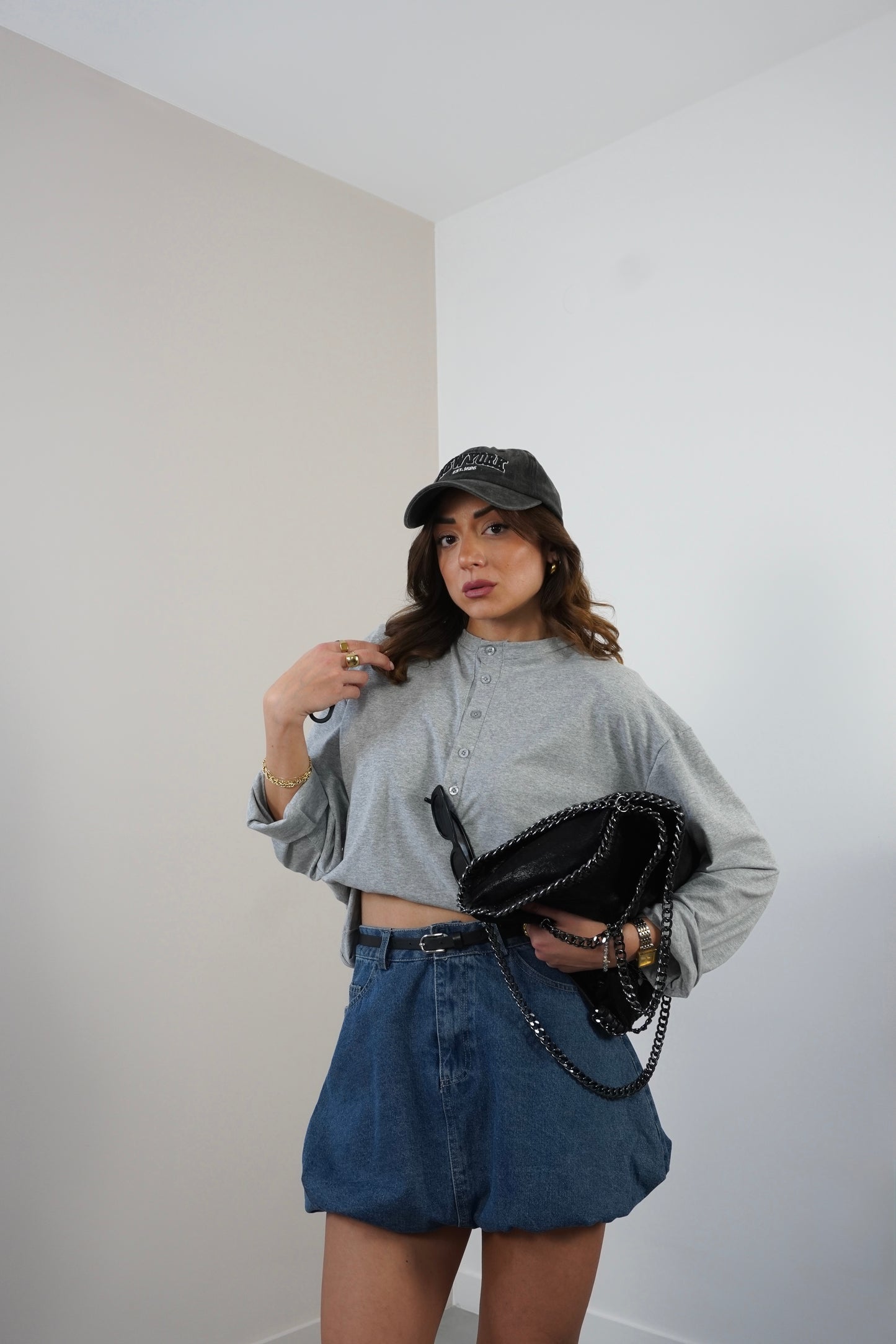 Maglia Henley con spalline