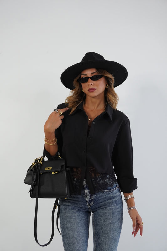 Camicia inserto in pizzo