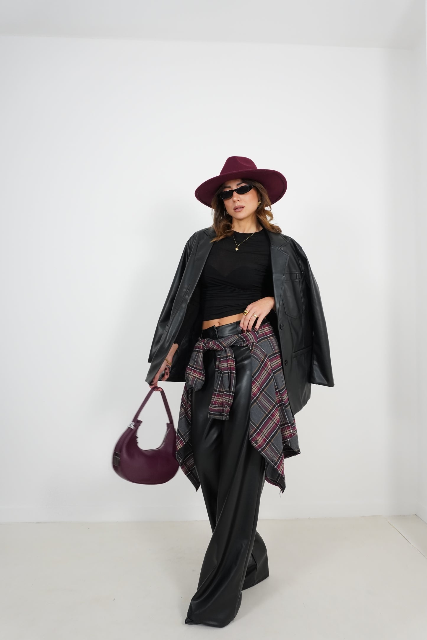 Pantalone pelle baggy 18060