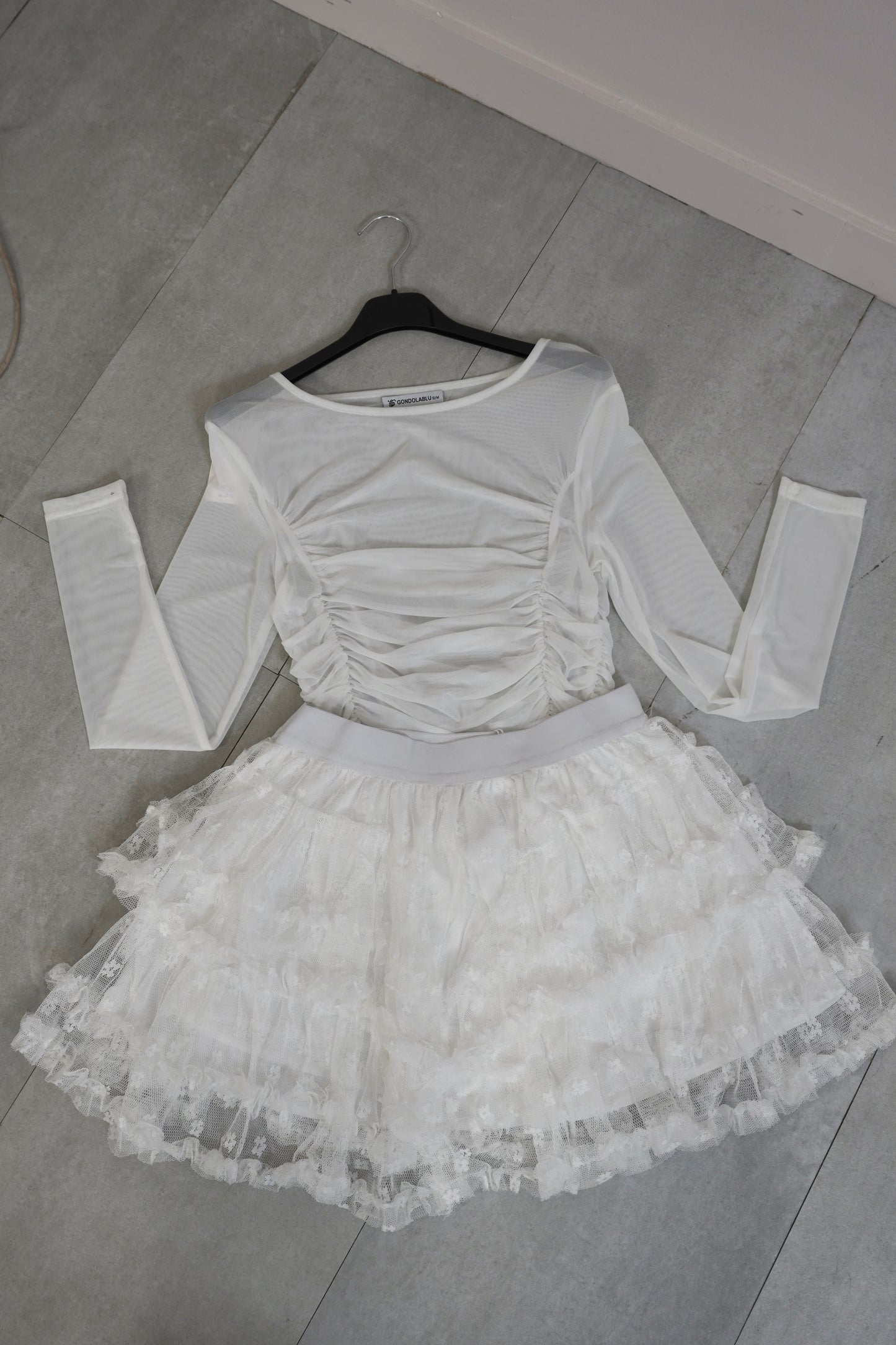 Body tulle drappeggiato