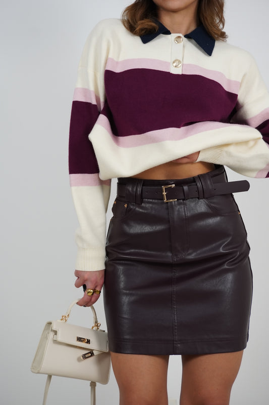 Gonna TUBO in pelle 8388