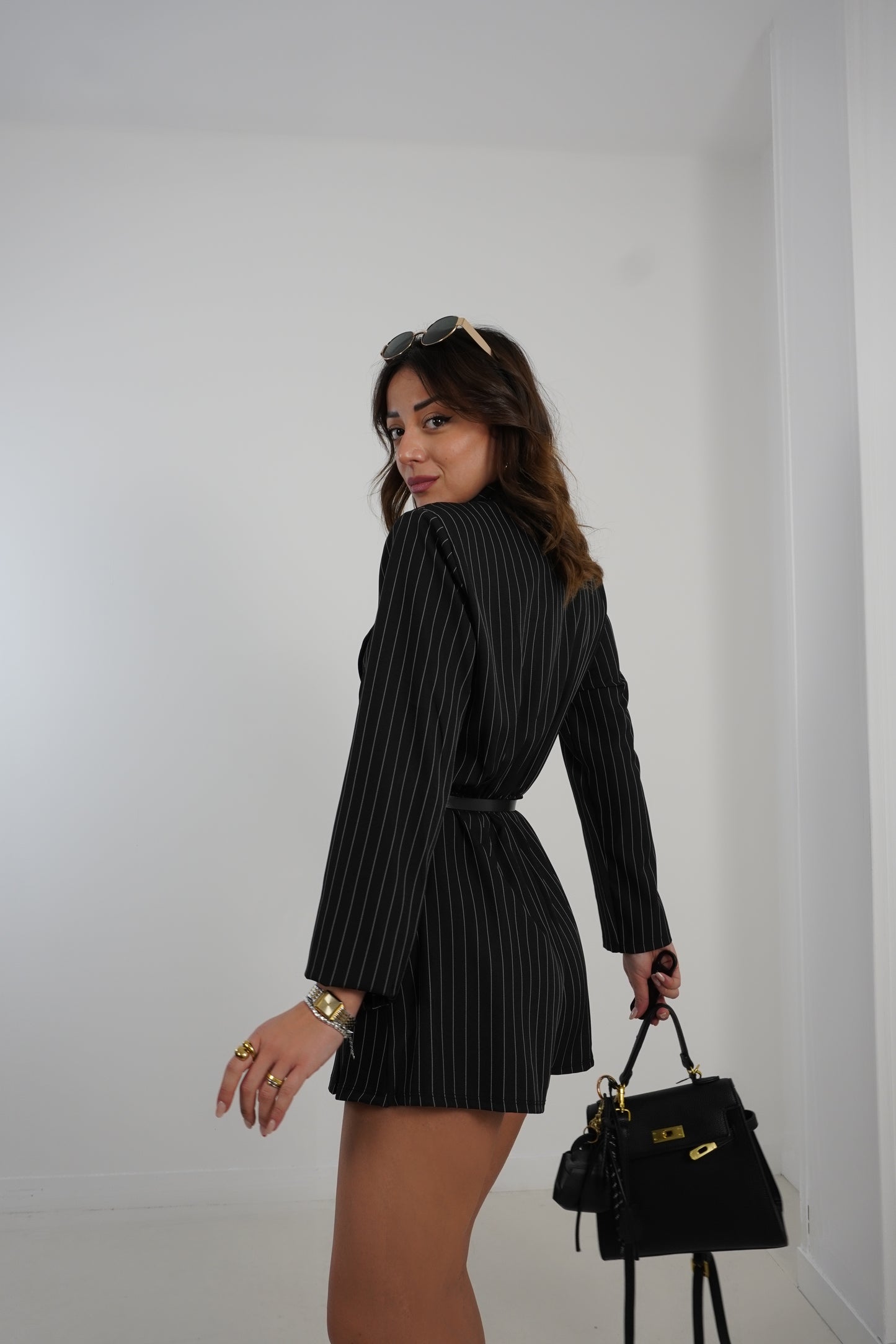 Tutina effetto blazer gessato 45815