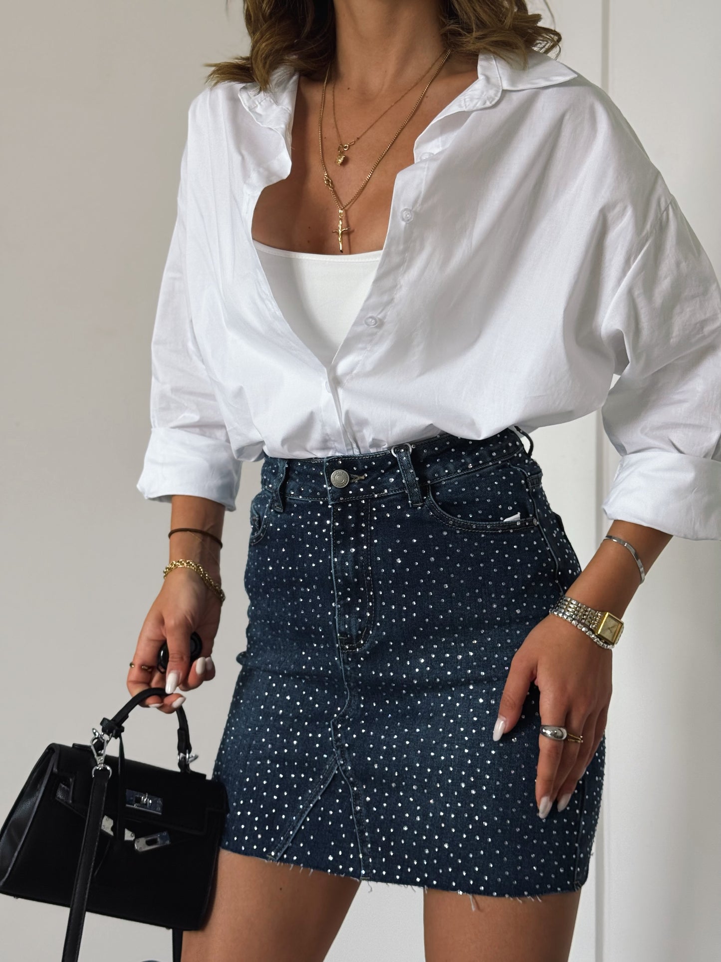 Gonna denim STRASS