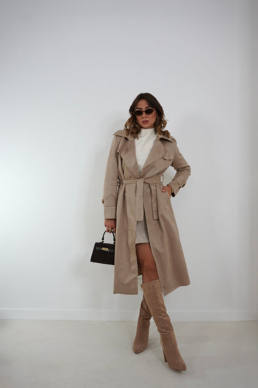 Trench in suede